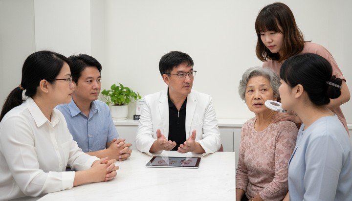 醫師為患者解說醫學美容預算規劃細節 萊攸診所內部的醫學美容預算諮詢過程 專業醫師根據醫學美容預算調整療程順序 提升膚質與分配醫學美容預算的邏輯圖