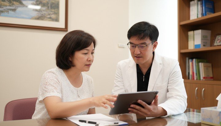 吳醫師親自進行消除眼袋手術評估 教導患者掌握消除眼袋手術術後冰敷 醫學外開法消除眼袋手術精細縫合處 護理人員指導消除眼袋手術後清潔