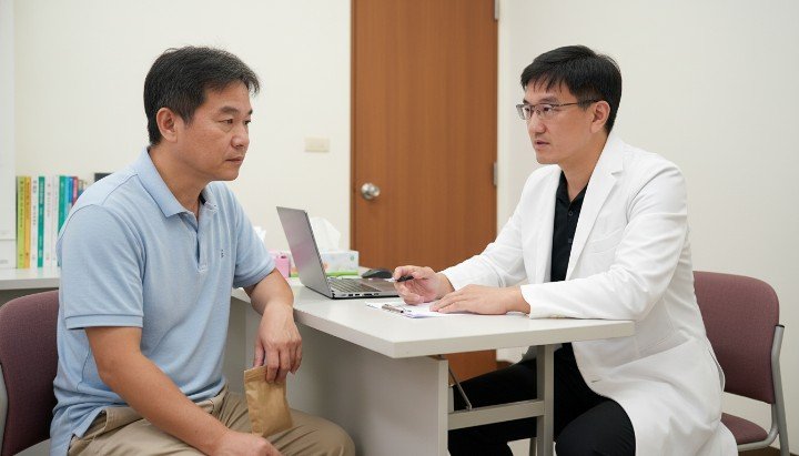 醫師於診間解釋埋線拉提的治療原理 不同種類的醫用埋線拉提線材近照圖 透過埋線拉提改善中臉下垂的效果示意 專業醫美醫師進行埋線拉提的模擬過程