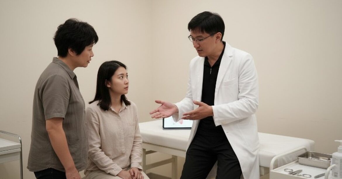 展示玻尿酸注射效果分析過程，燈光柔和，專業醫師在為患者操作。