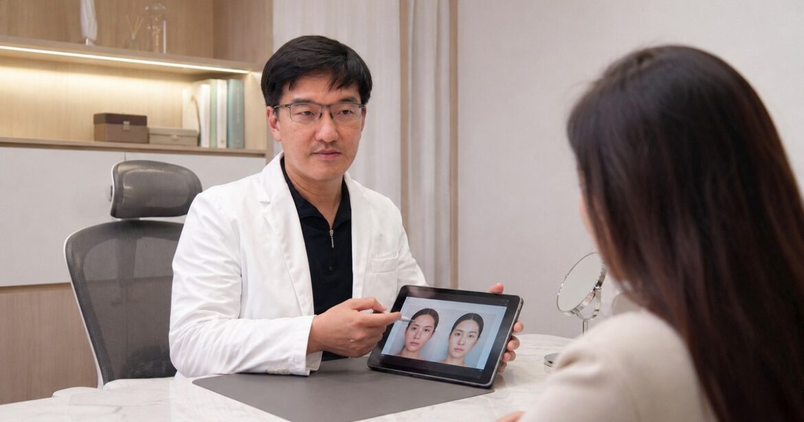 V臉療程的效果展示，展現治療前後的對比效果。